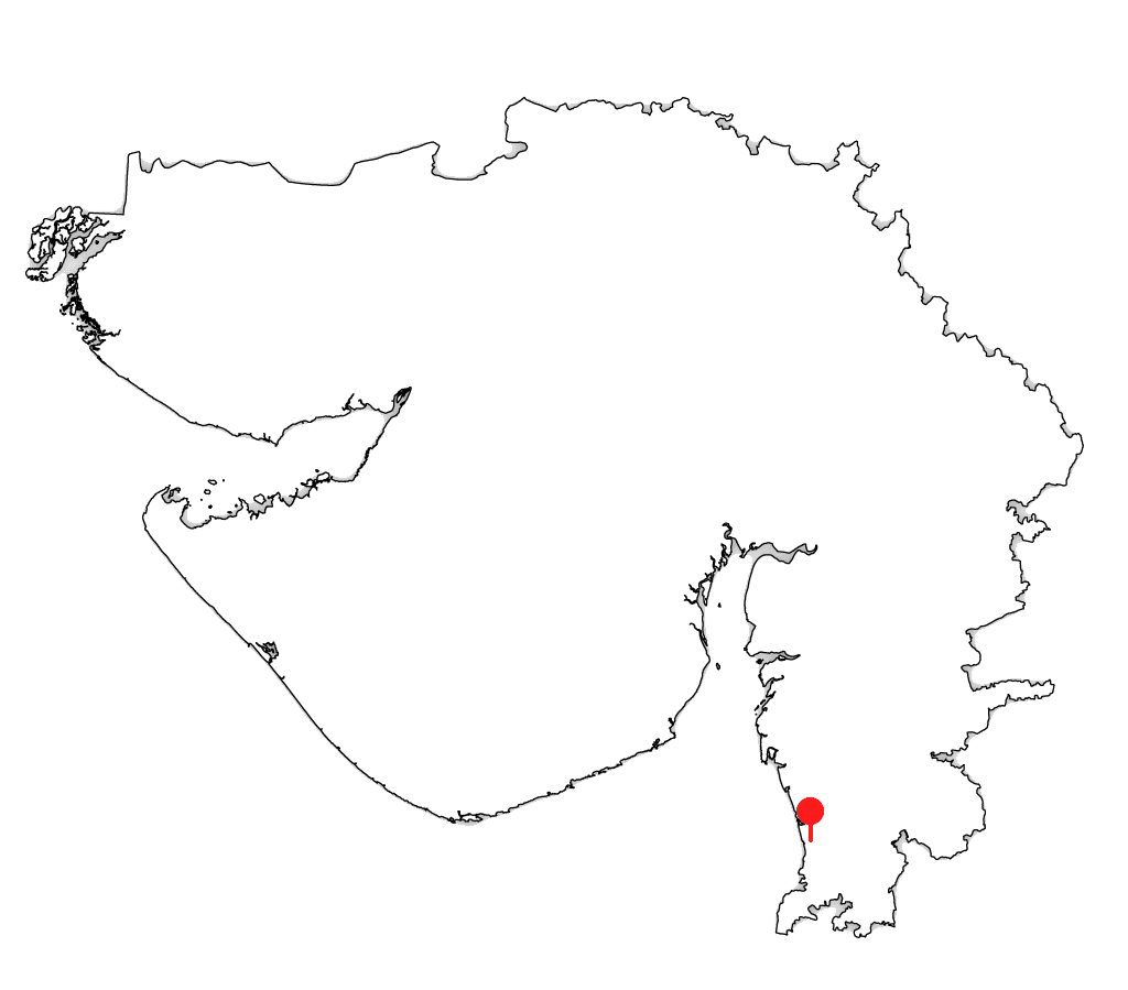 Map marking ExEC in Vapi, Gujarat